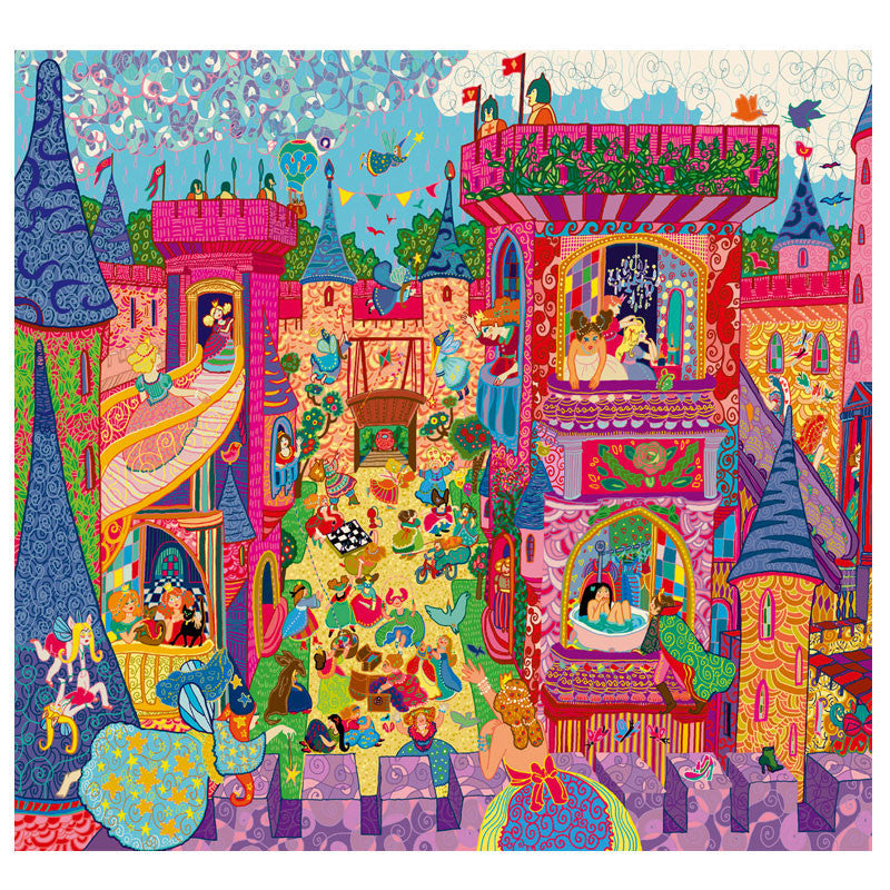 Djeco silhuetpuslespill, prinsesseslott - 54 brikker