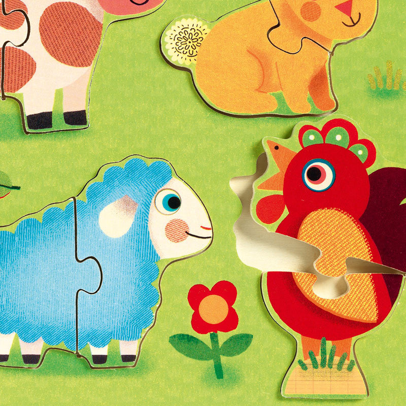 Djeco puslespill i tre, fest på åkeren
