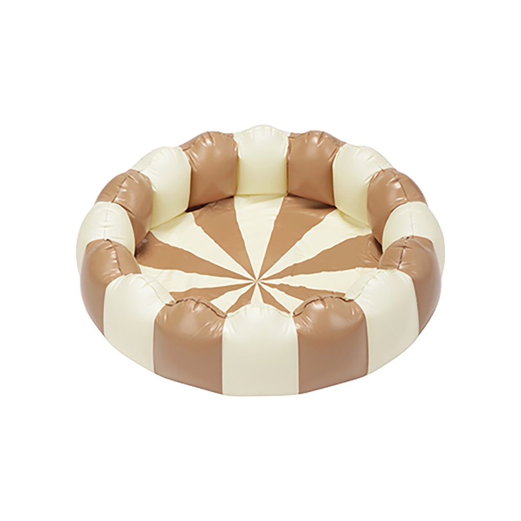 Petites Pommes Alice Dolce badebassin, beige og hvid stribet, Ø: 95 cm.