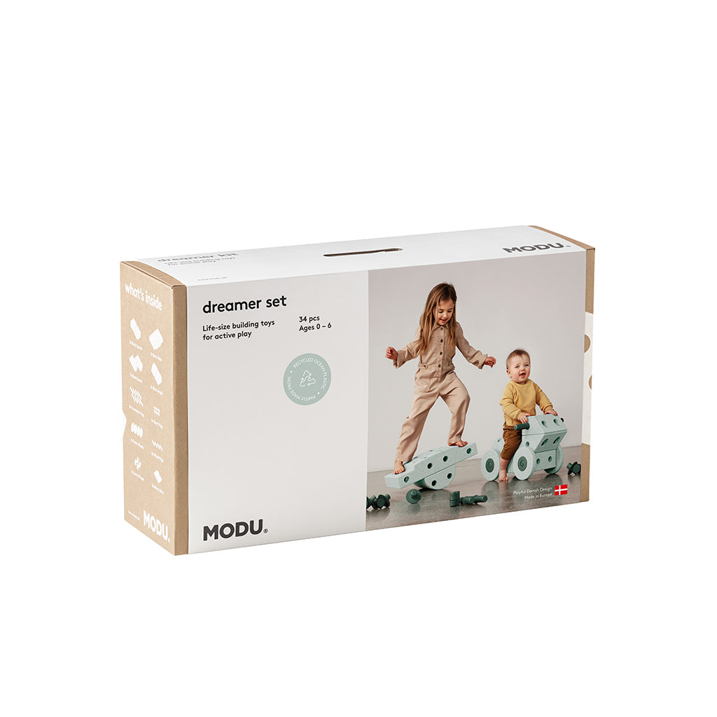 Modu byggeleketøy i skum, Dreamer sett, 34 deler – Ocean mint/ Forest green
