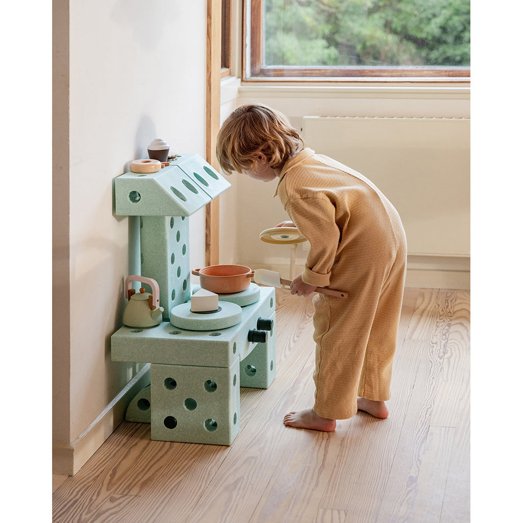 Modu byggeleketøy i skum, Dreamer sett, 34 deler – Ocean mint/ Forest green