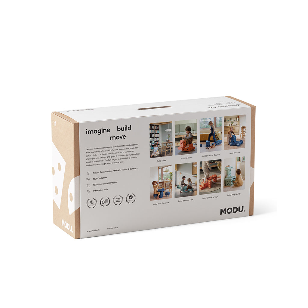 Modu byggleketøy i skum, Dreamer sett, 34 deler - Sand Grey / Honey Yellow