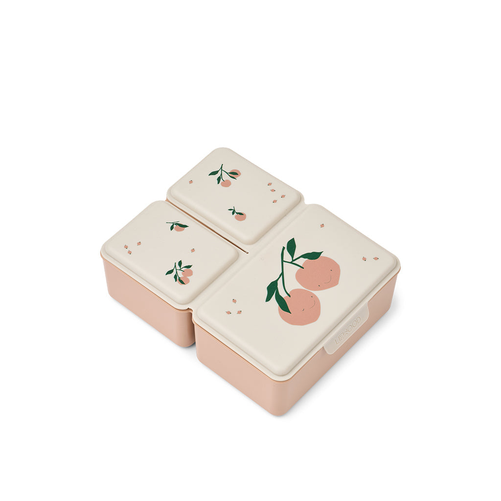 Liewood Driss 3-rum madkasse i silikone - Peach me/ Sea shell