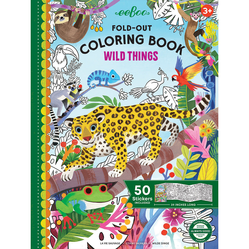 eeBoo Fold-ut malebok, Ville dyr