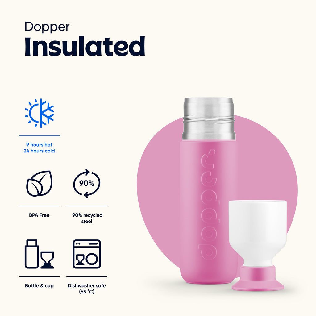 Dopper termosflaske, Insulated 350 ml - Pelican Pink