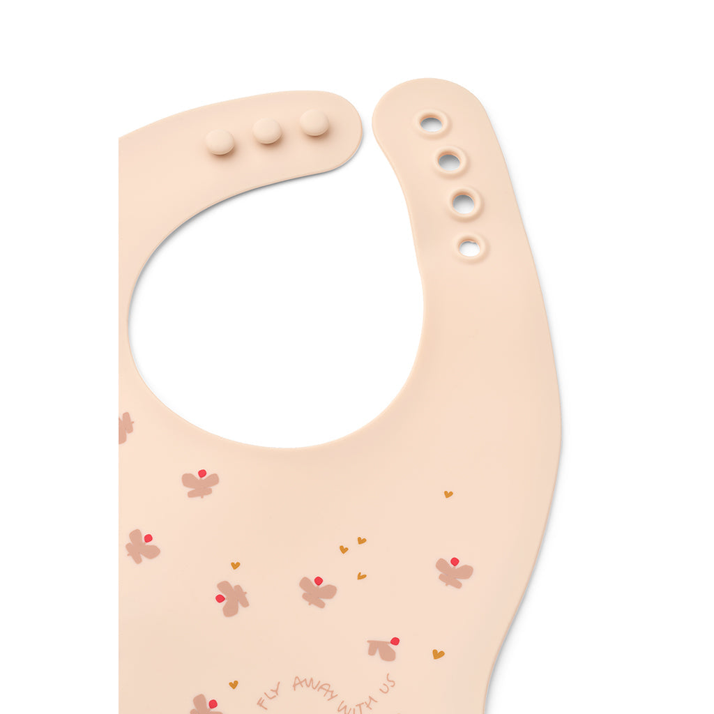 Liewood 2-pak hagesmekker i silikon med lomme, Mini butterfly/apple blossom