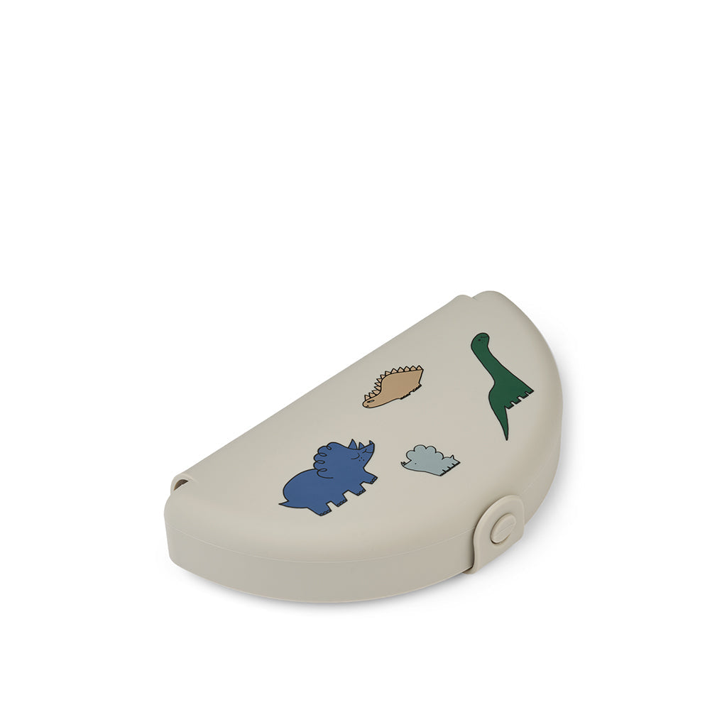 Liewood Eugene sammenleggbar matboks i silikon - Dinosaurus/ Mist