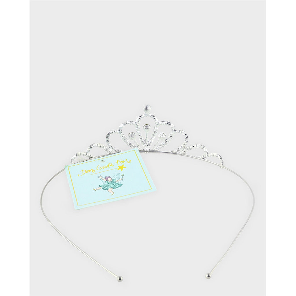 Den goda fen hårbøjle med diadem, Tiara silver rhinstones