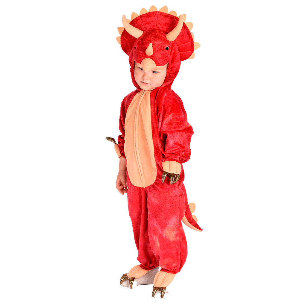 Den goda Fen dyrekostyme, Dinosaur Triceratops jumpsuit - 2-6 år