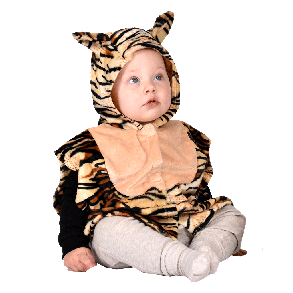 Den Gode Fe dyrekostyme, Tiger kappe - str. 1-4 år