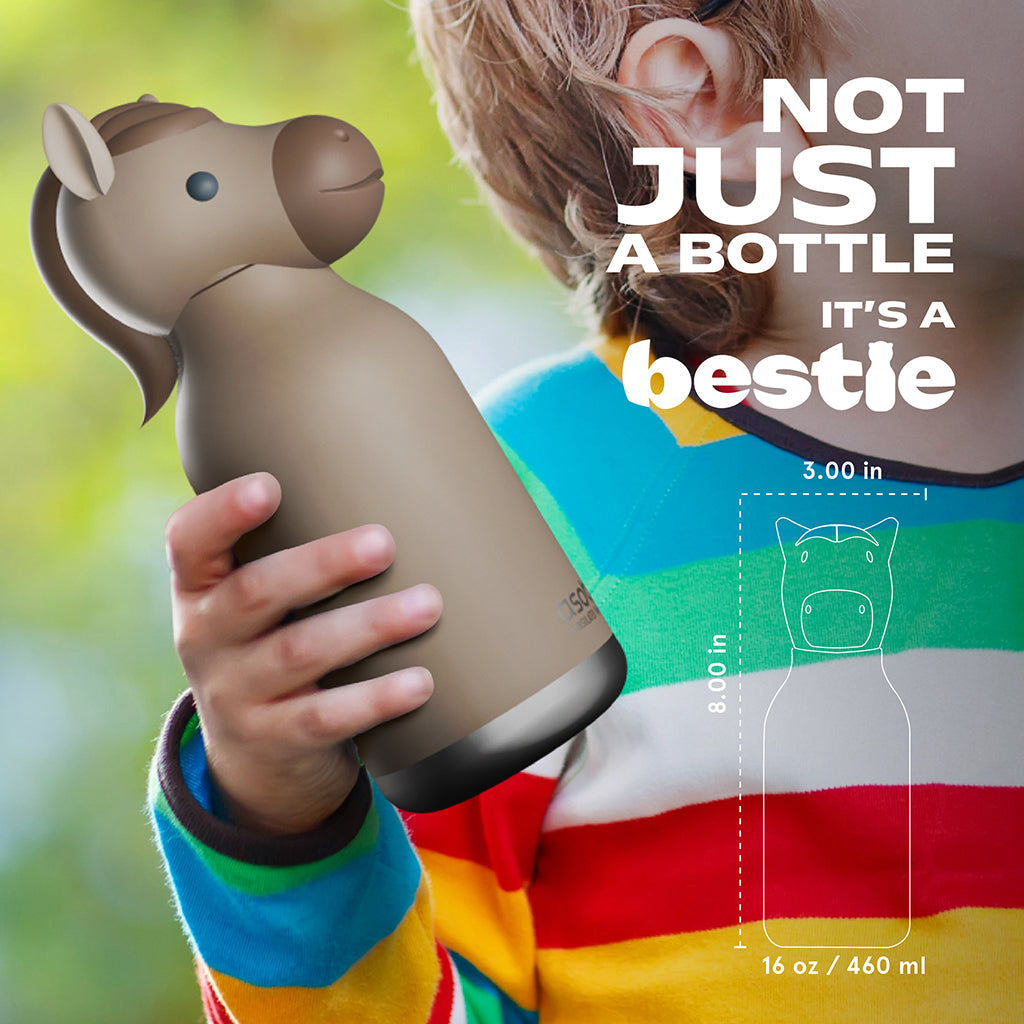 Asobu Bestie Animal termo drikkeflaske, 460 ml. - Hest