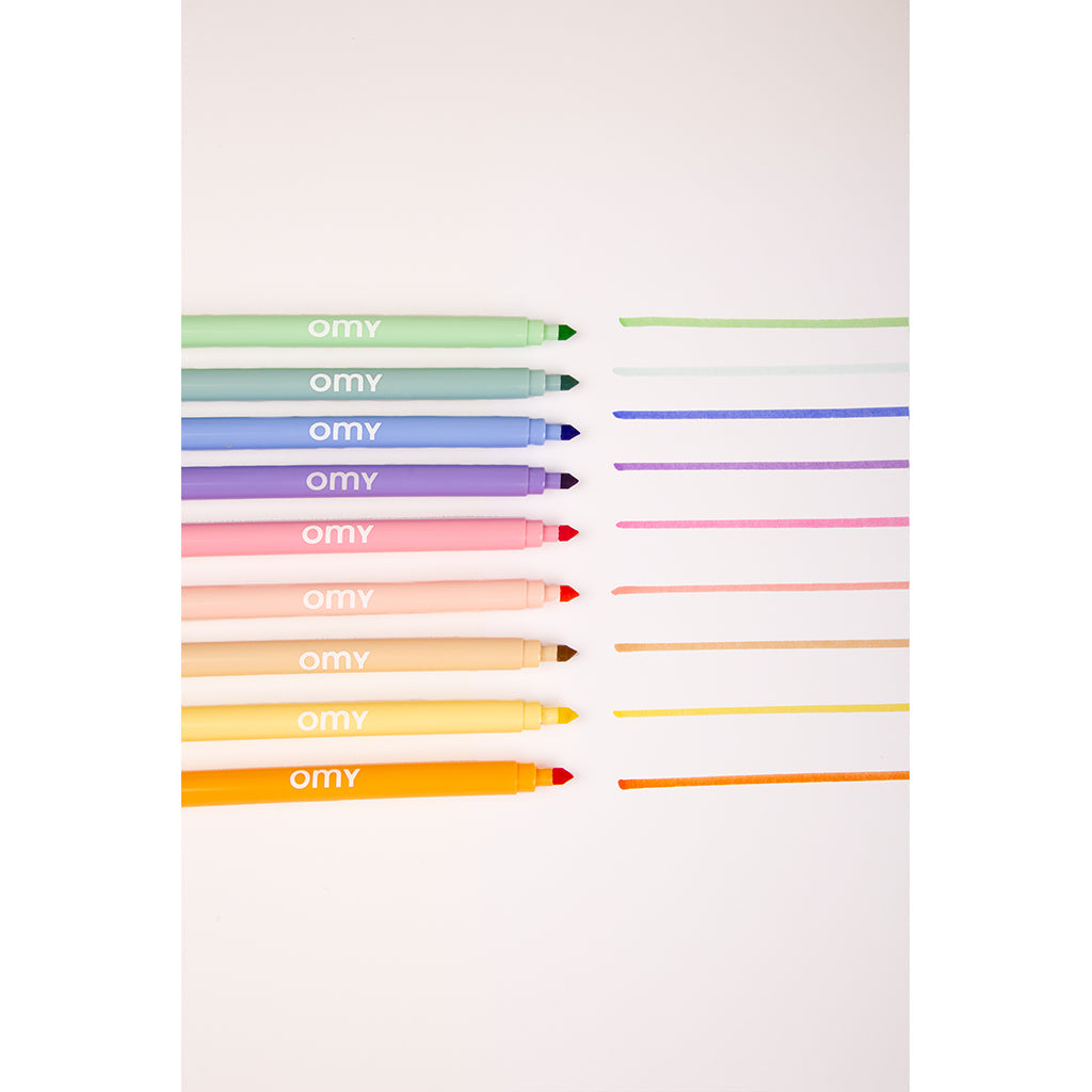 Omy Filt tusjer, 9 stk – Pastell