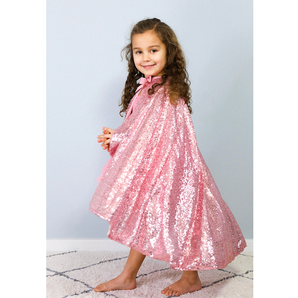Great Pretenders udklædningstøj, Paillet prinsesse kappe i pink, US 4-6 år