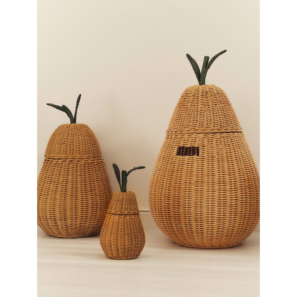 ferm Living Pear Storage, flettet kurv i rotting - ekstra stor