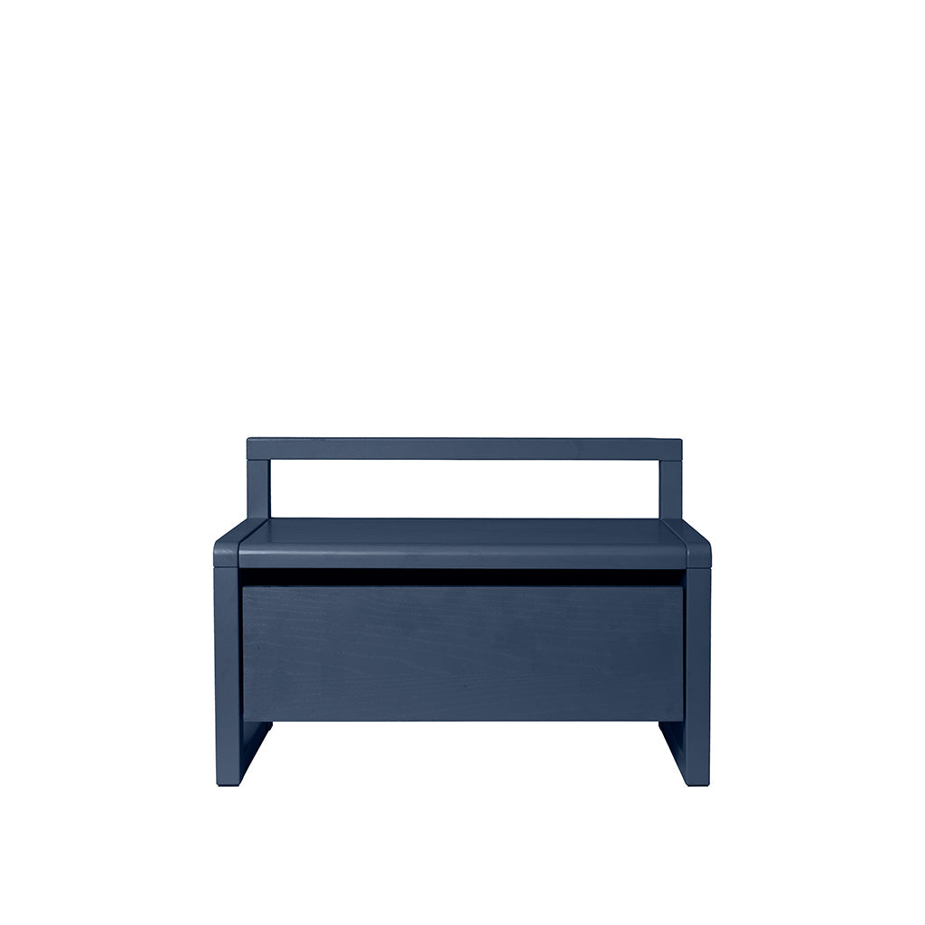 ferm Living børnebænk m opbevaring, Little Architect storage bench - Dark blue