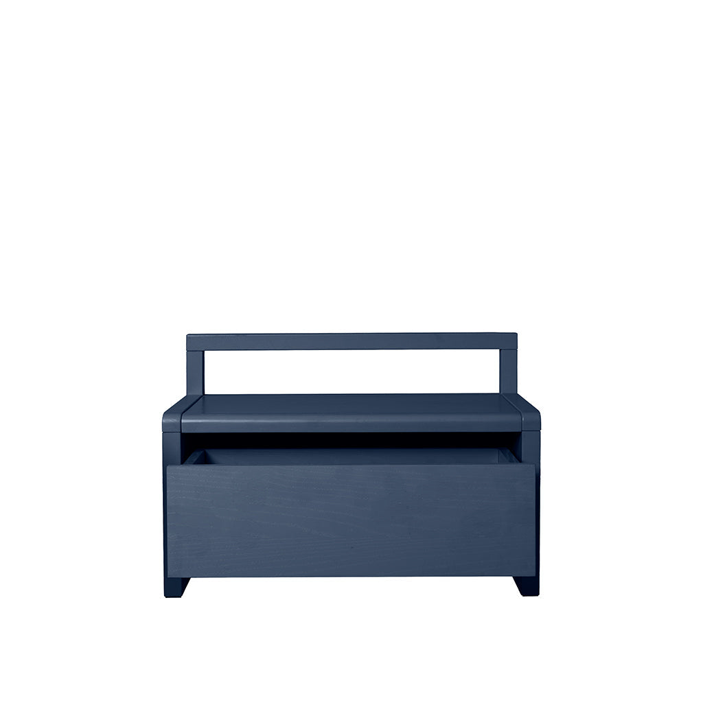 ferm Living barnebenk med oppbevaring, Little Architect storage bench – Dark blue
