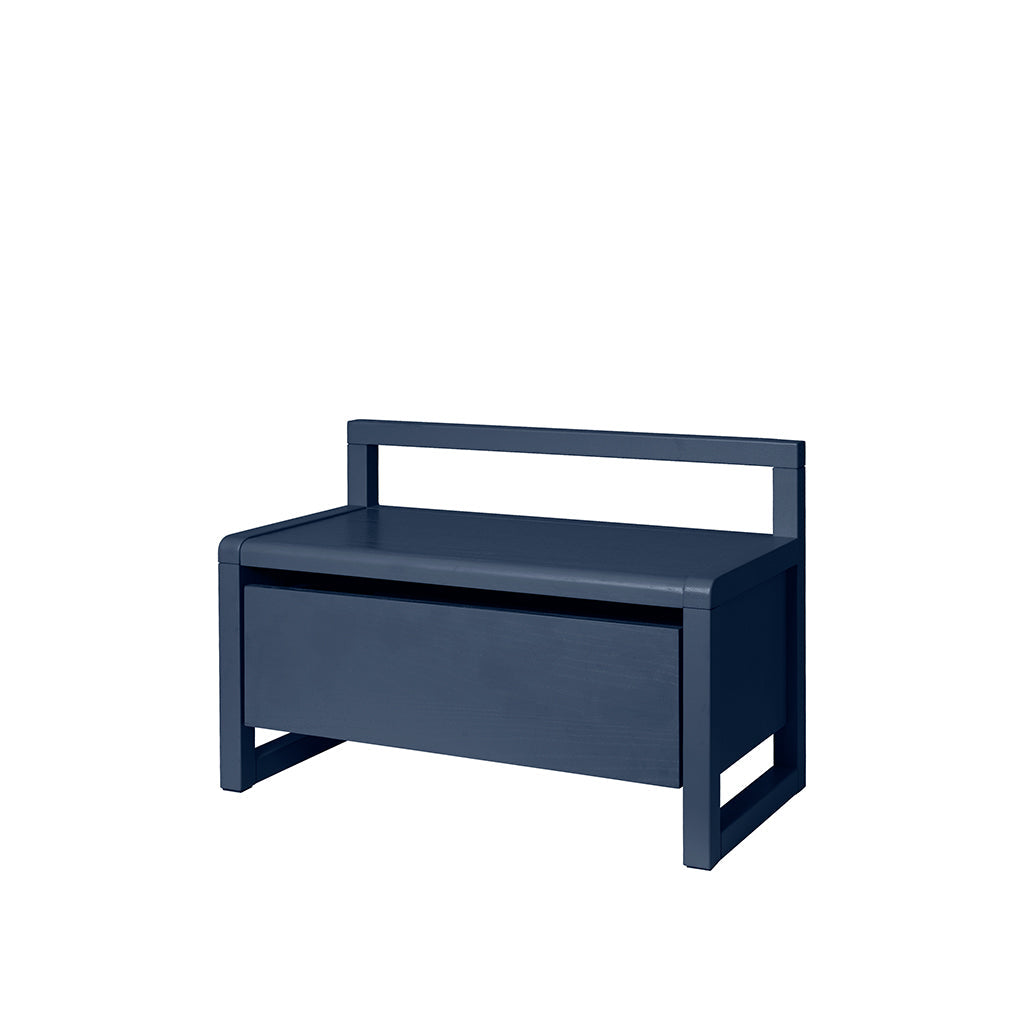 ferm Living barnebenk med oppbevaring, Little Architect storage bench – Dark blue