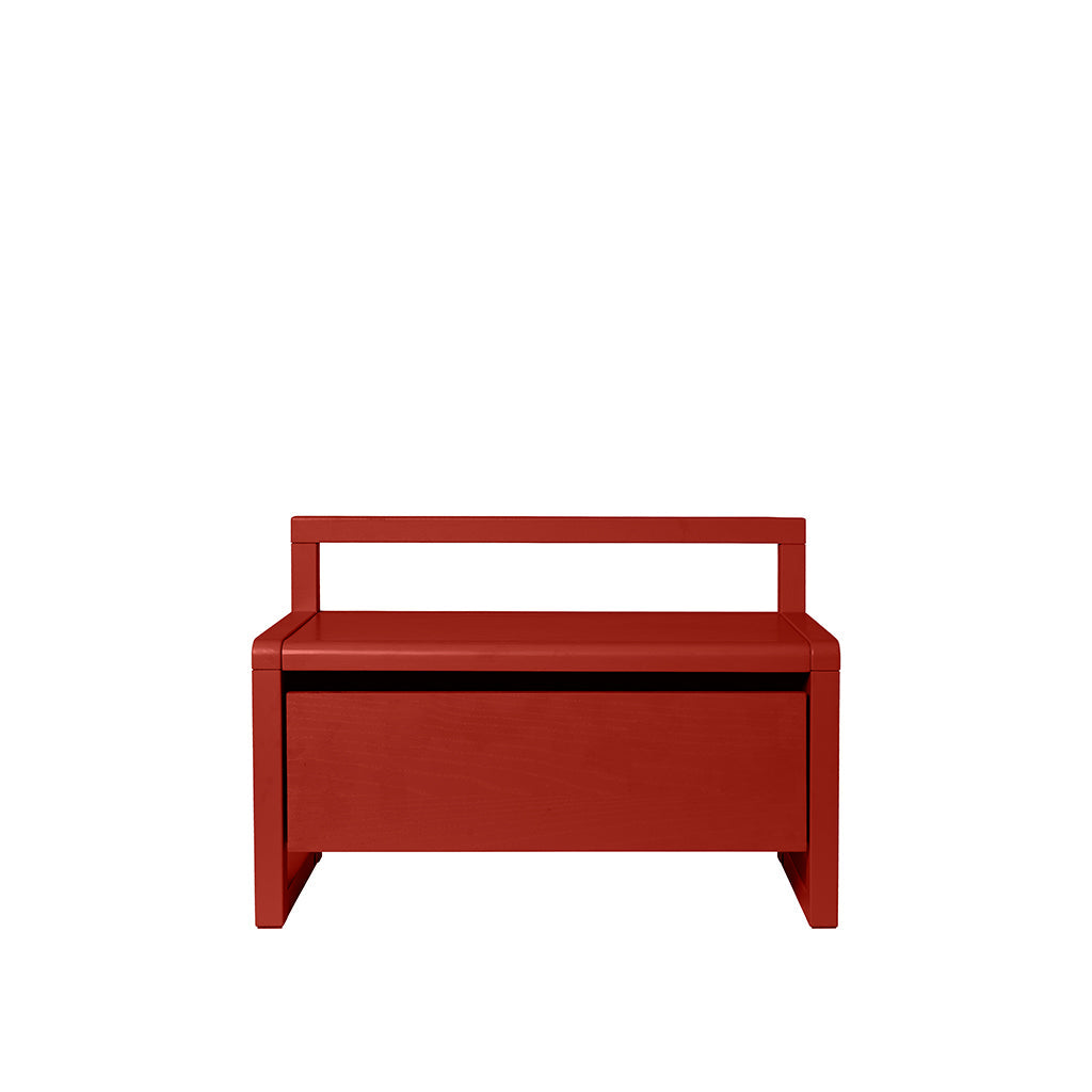 ferm Living barnebenk med oppbevaring, Little Architect storage bench - Poppy Red