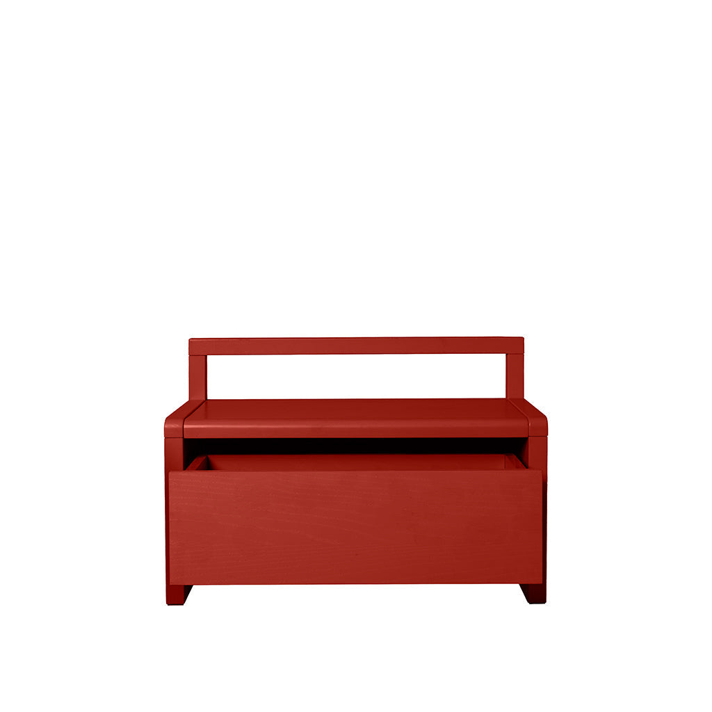 ferm Living barnebenk med oppbevaring, Little Architect storage bench - Poppy Red