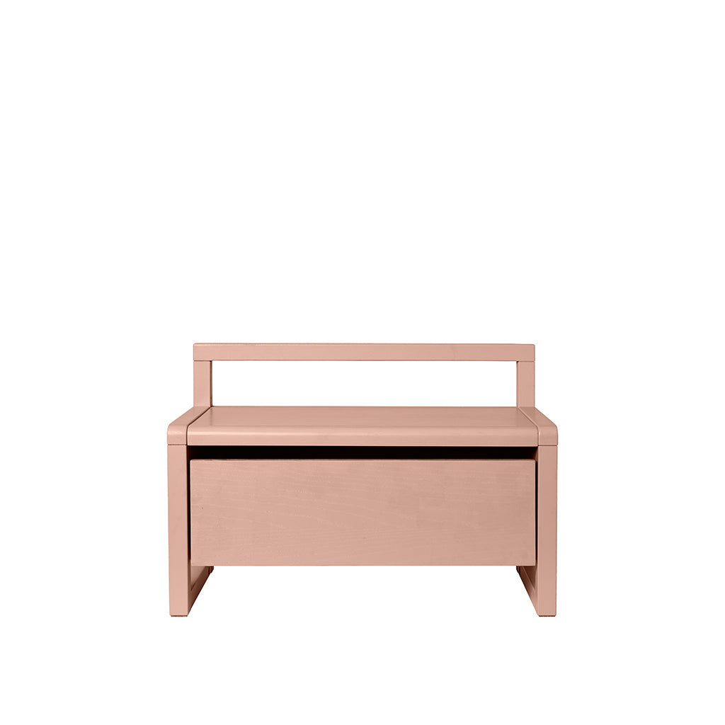 ferm Living børnebænk m opbevaring, Little Architect storage bench - Rose