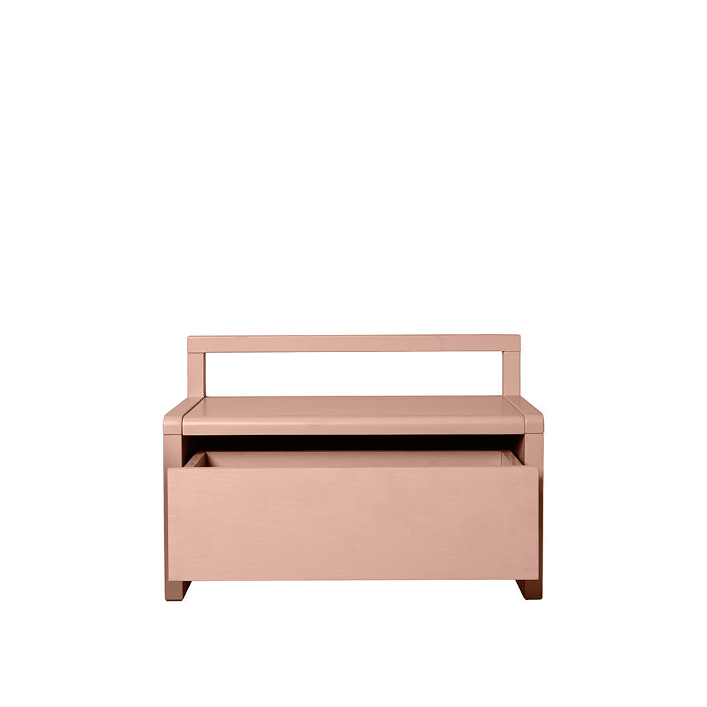 ferm Living barnebenk med oppbevaring, Little Architect storage bench - Rose