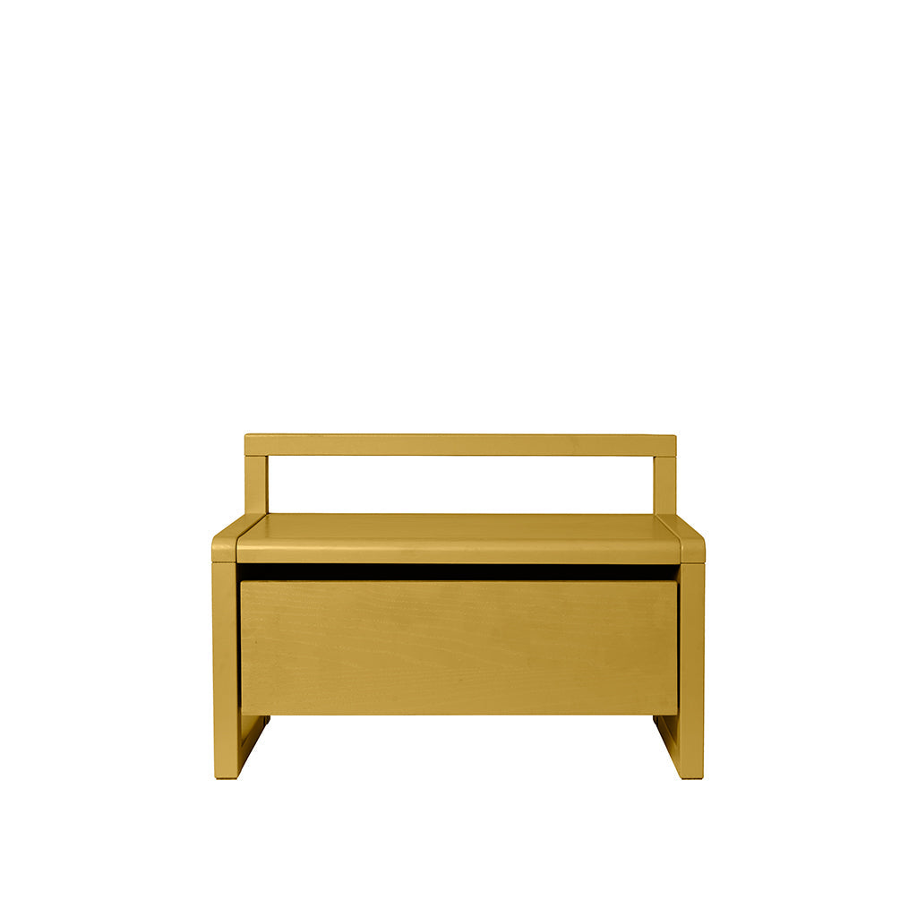ferm Living børnebænk m opbevaring, Little Architect storage bench - Yellow