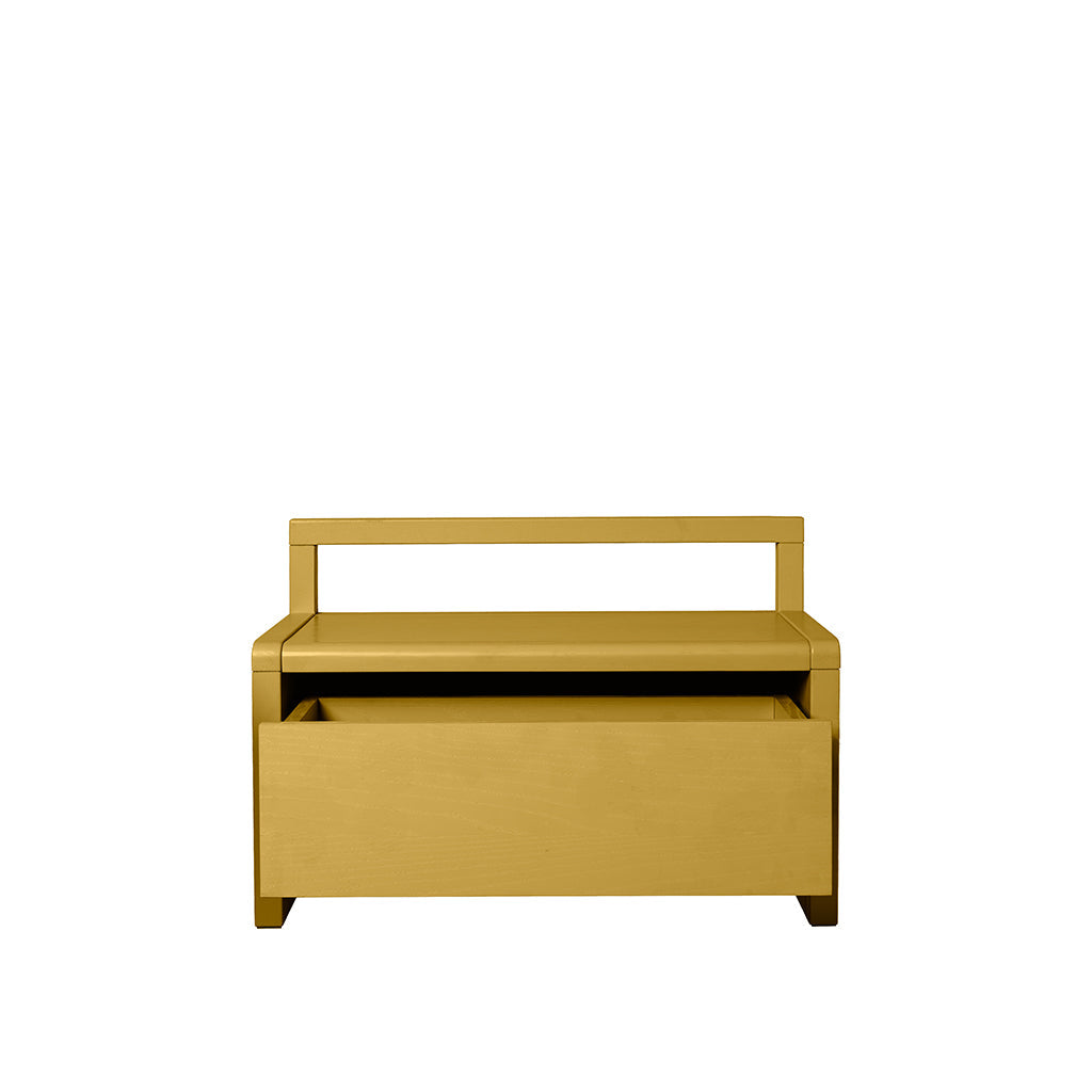 ferm Living barnebenk med oppbevaring, Little Architect storage bench - Gul