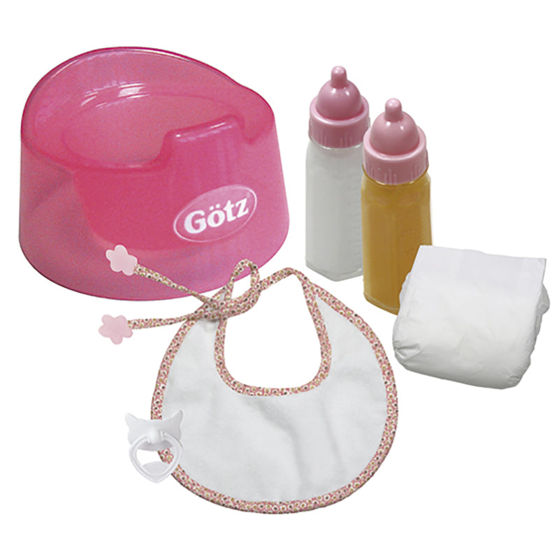 Götz tilbehør, Basis pleiesett til babydukker på str. 30-33, 42-46 cm