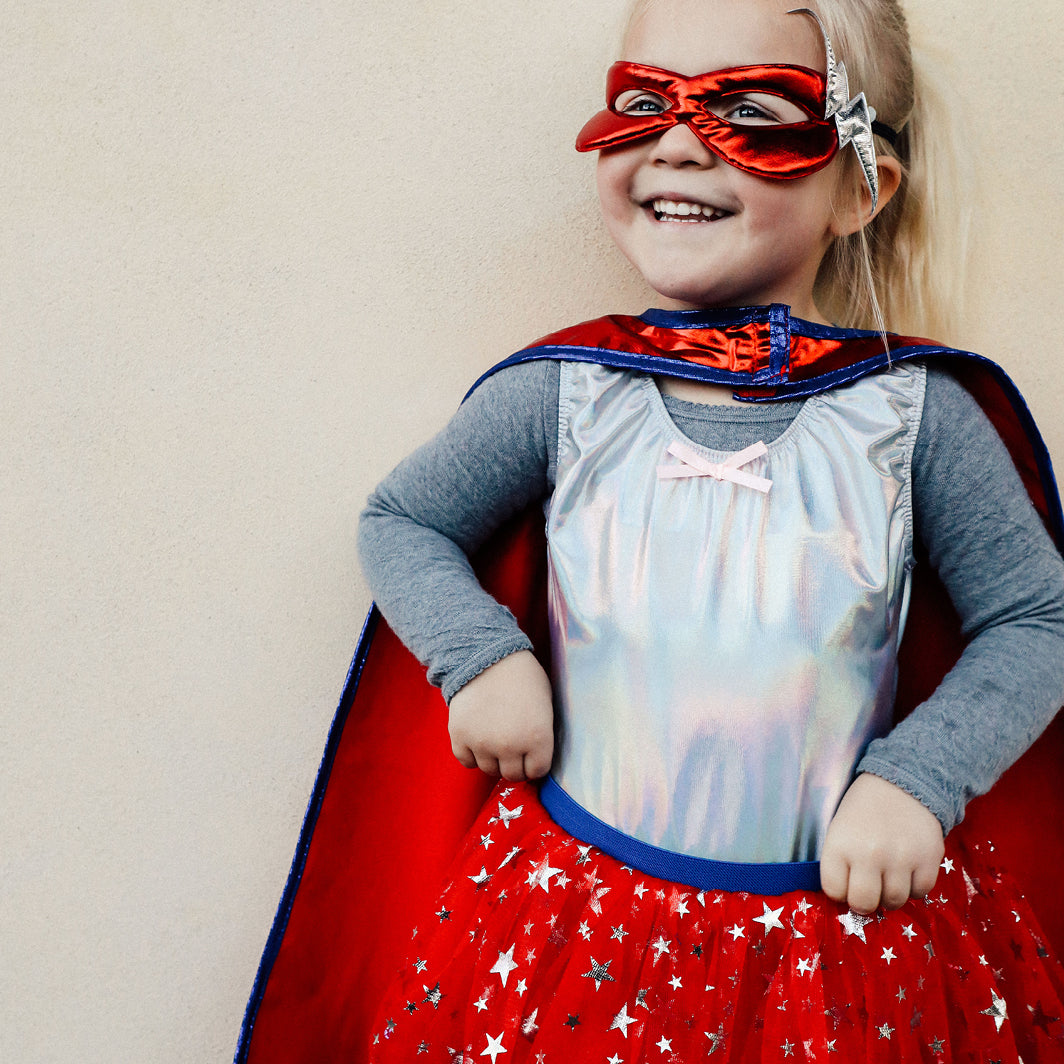 Great Pretenders utkledningstøy, Superhelt m. maske - str. 4-6 år