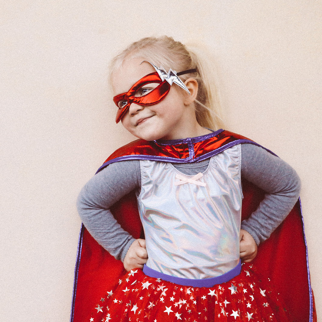 Great Pretenders utkledningstøy, Superhelt m. maske - str. 4-6 år