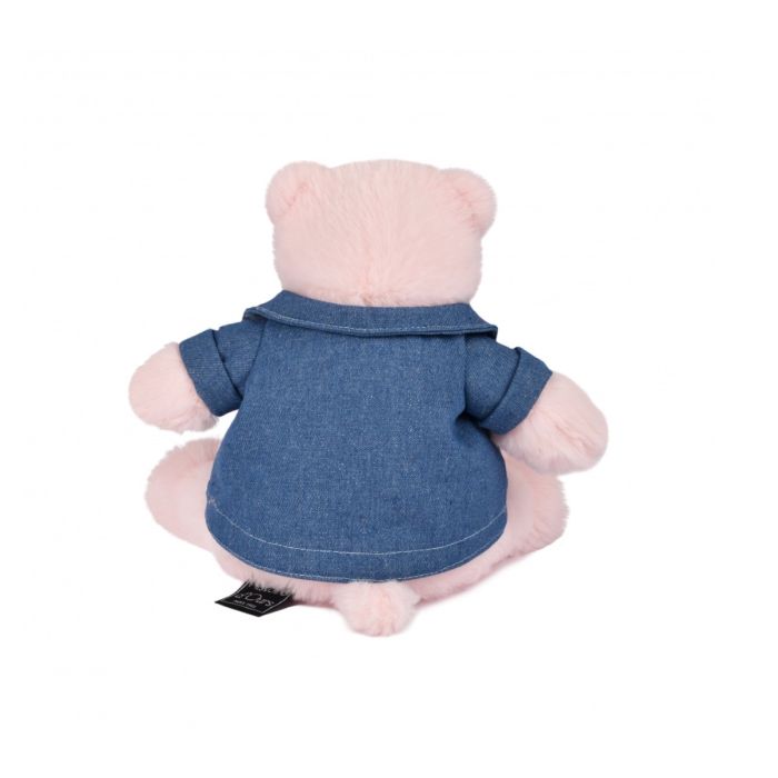 Doudou et Compagnie Flodhest bamse, Lyserød med denimjakke – 20 cm