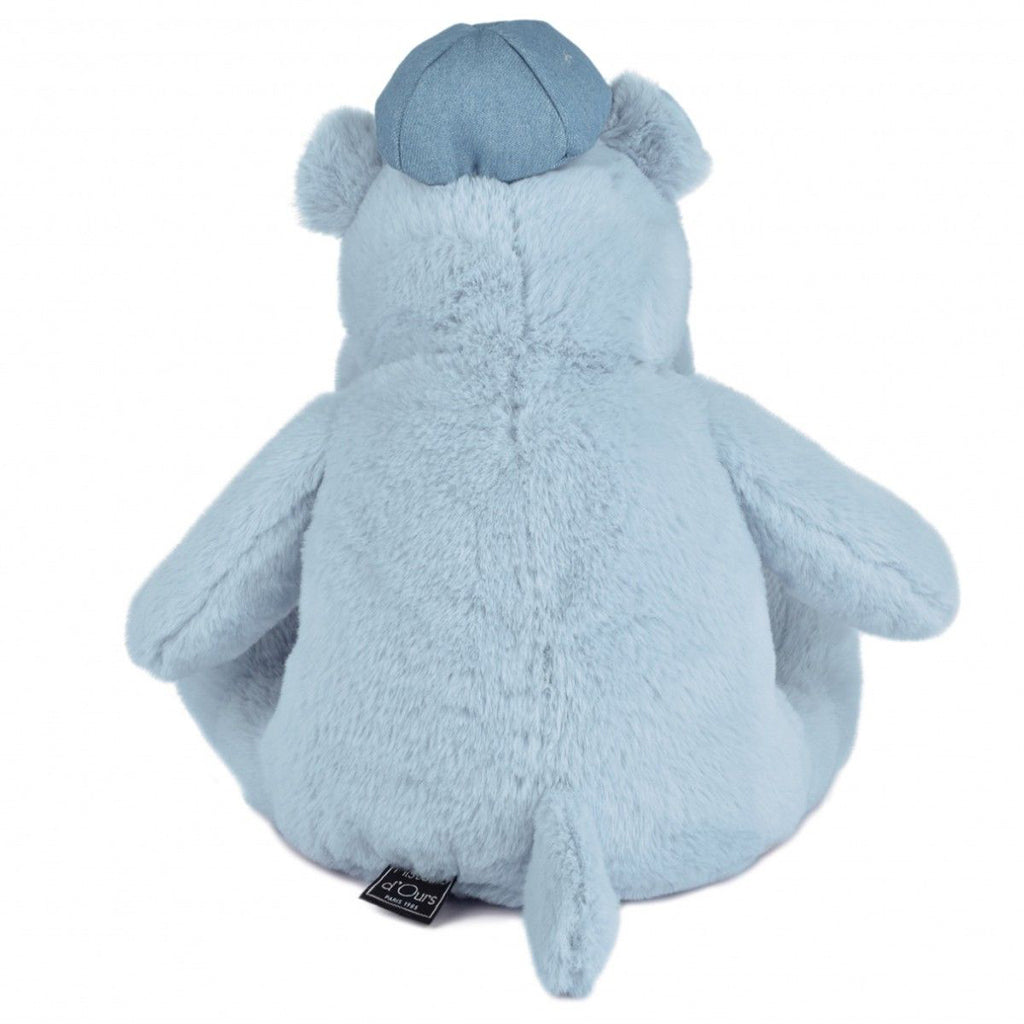 Doudou et Compagnie Flodhest kosedyr, blå m. broderte stickers - 38 cm
