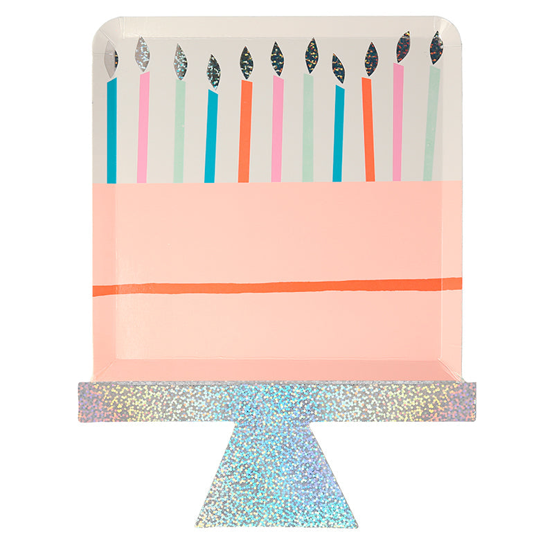 Meri Meri paptallerkener, Birthday cake - 8 stk
