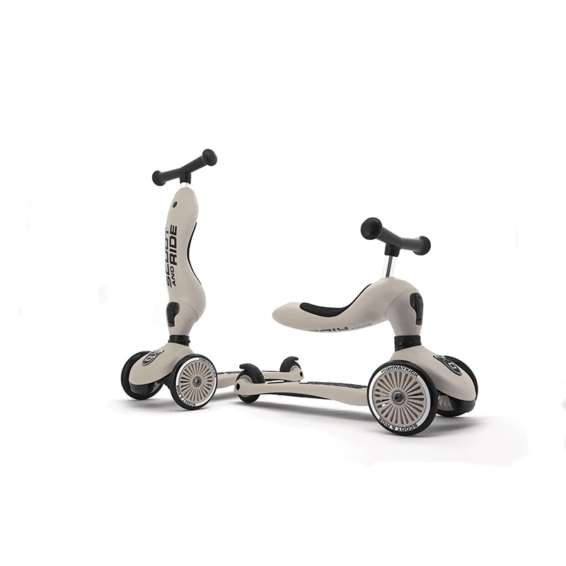 Scoot and Ride, Highway Kick 1, Push & Go scooter med skyvestang - Ash