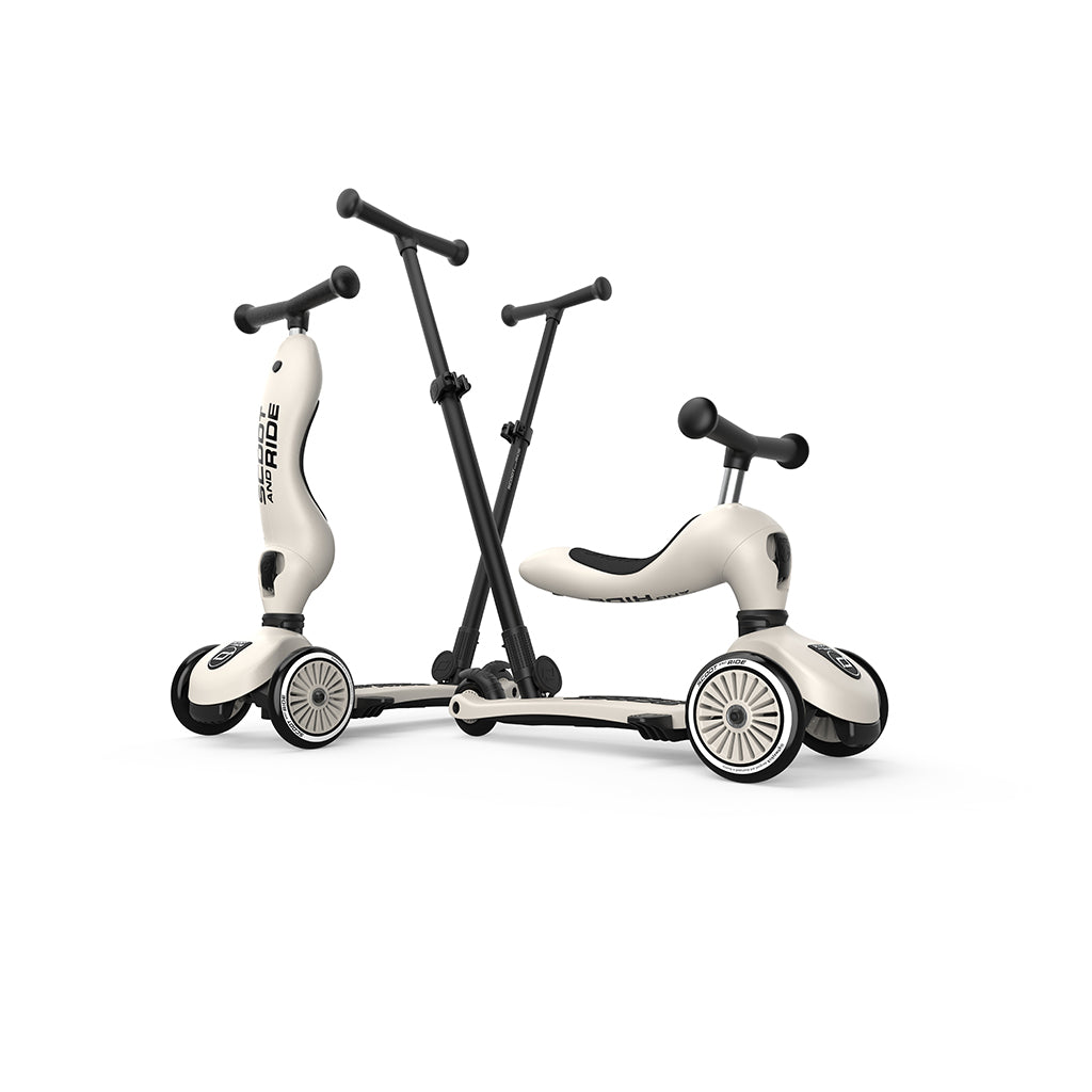 Scoot & Ride Highway Kick 1 Ash, scooter der kan laves om til løbehjul