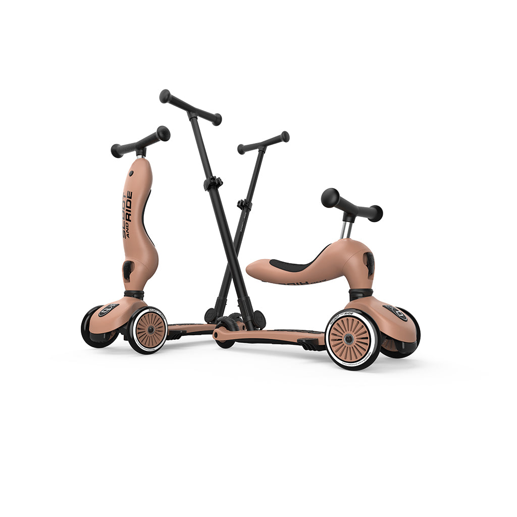 Scoot and Ride, Highway Kick 1, Push & Go sparkesykkel med skyvestang - Mocha