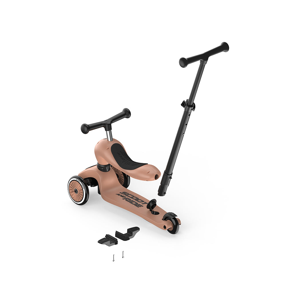 Scoot and Ride, Highway Kick 1, Push & Go sparkesykkel med skyvestang - Mocha