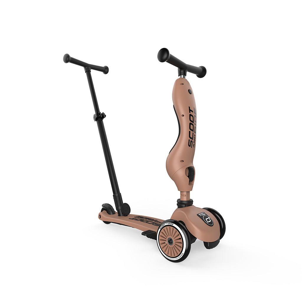 Scoot and Ride, Highway Kick 1, Push & Go sparkesykkel med skyvestang - Mocha
