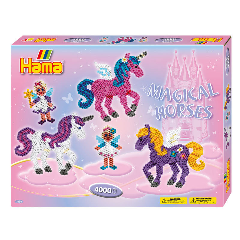 Hama perlebrettsett Midi, magiske hester + 4000 perler