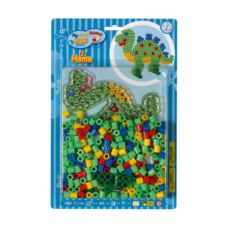 Hama perlebrettsett, Maxi - dino + 250 perler