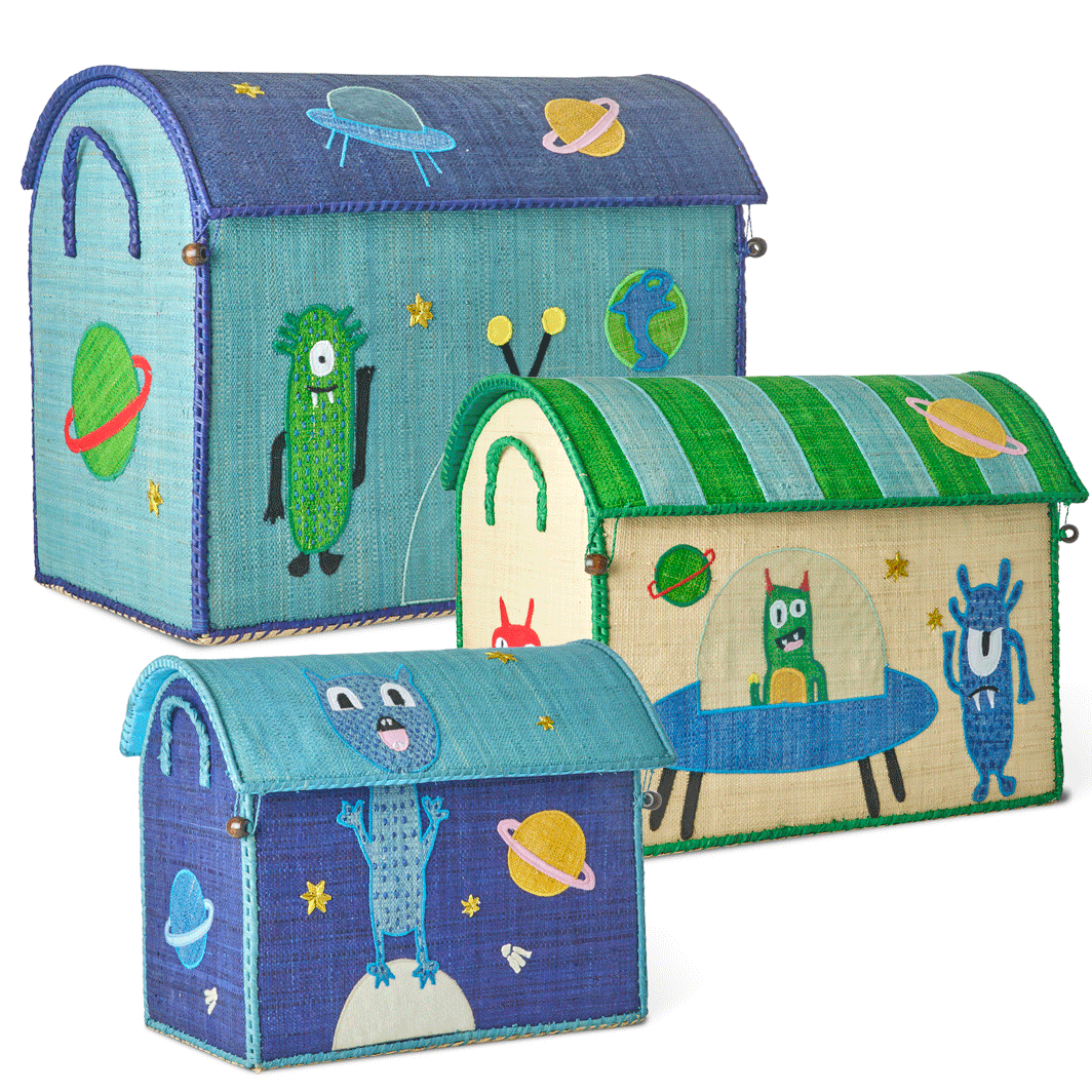 Rice kurvhus for oppbevaring, Monster-tema