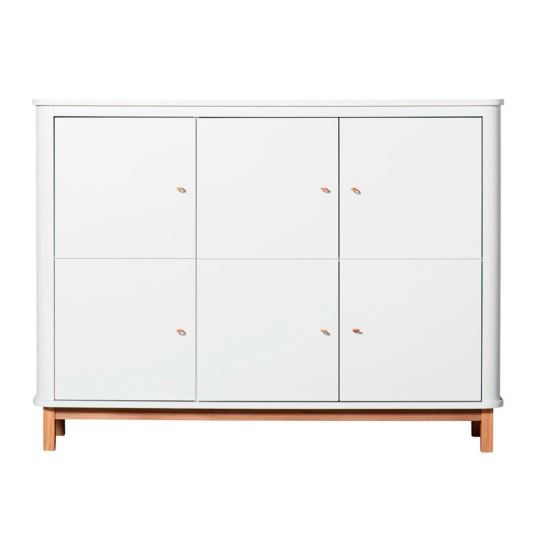 Oliver Furniture Wood multiskab med 3 døre i hvid og eg