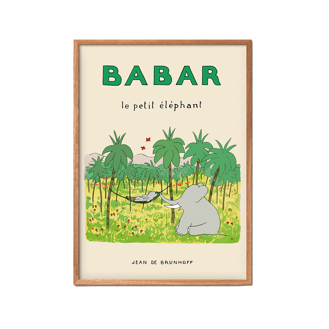 Le Petit Éléphant Babar plakat af Jean de Brunhoff, flere størrelser