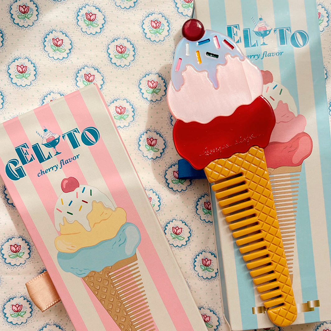 Konges Sløjd kam, Ice cream comb - Amour pink
