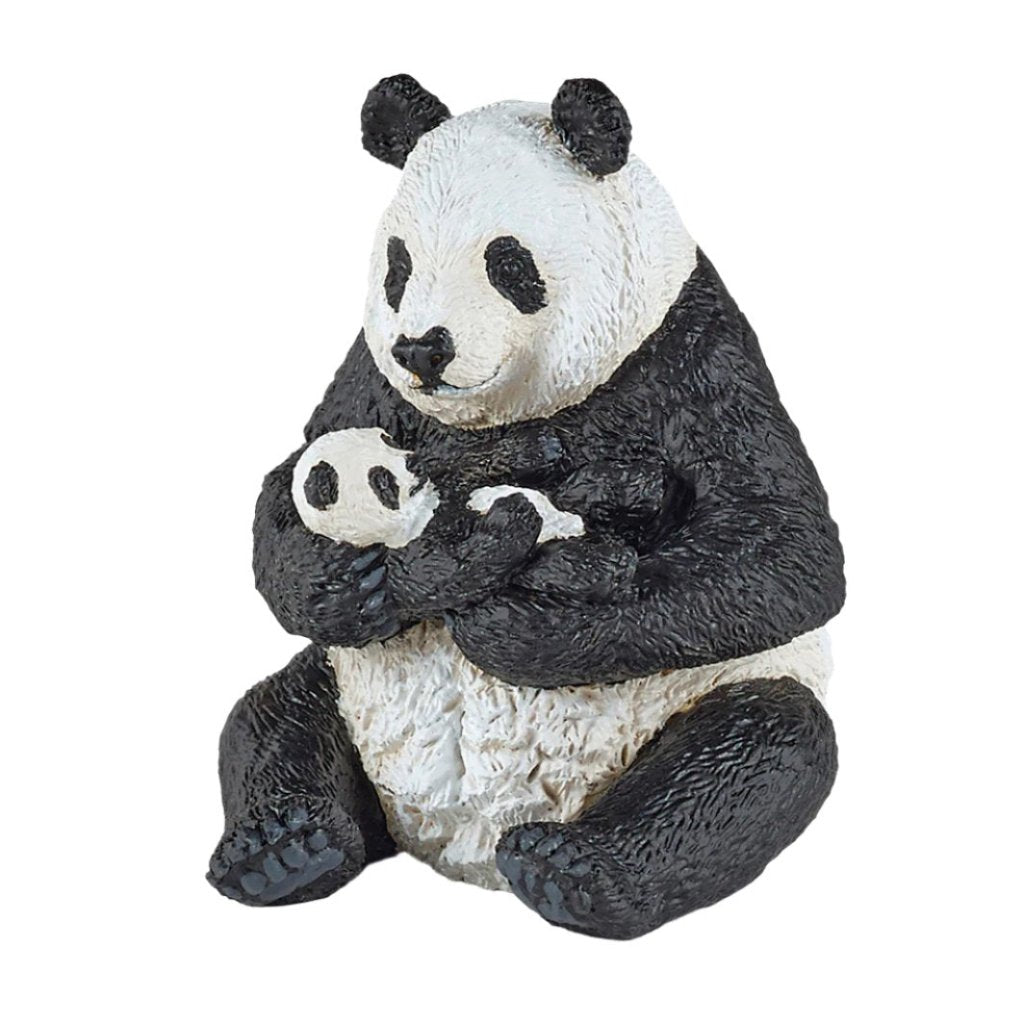 Papo siddende panda med unge figur