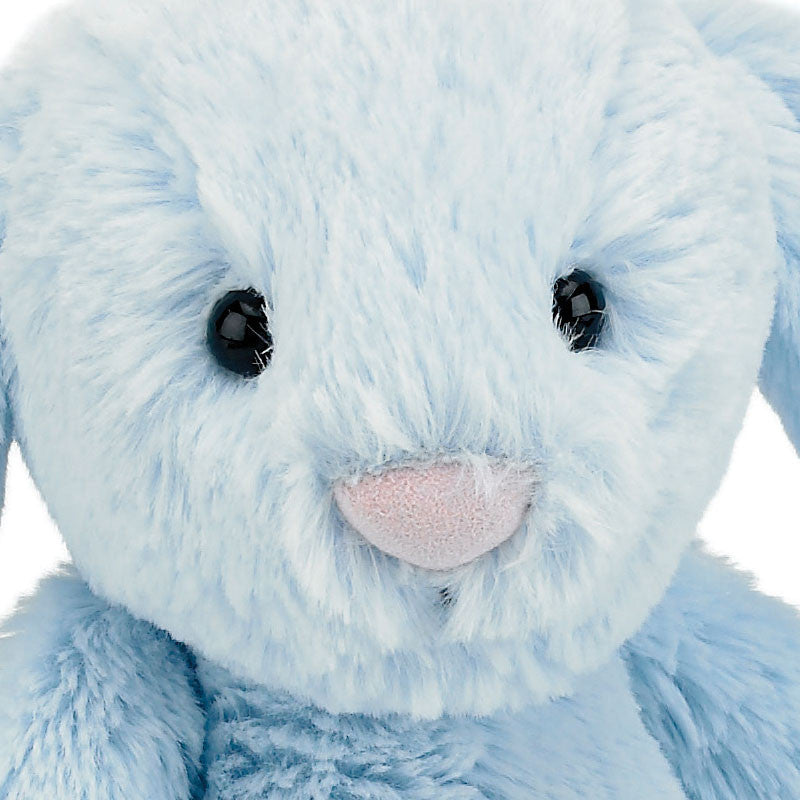 Jellycat bamse, Bashful lyseblå kanin - 28 cm, hvor ansigtet er vist