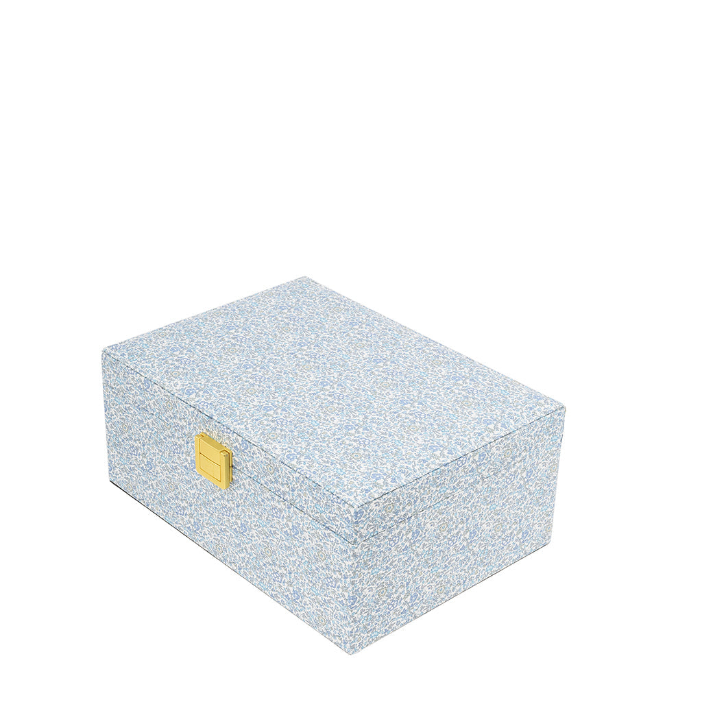 Et Bon Dep smykkeskrin med Liberty print, Square - Katie and Millie Light Blue