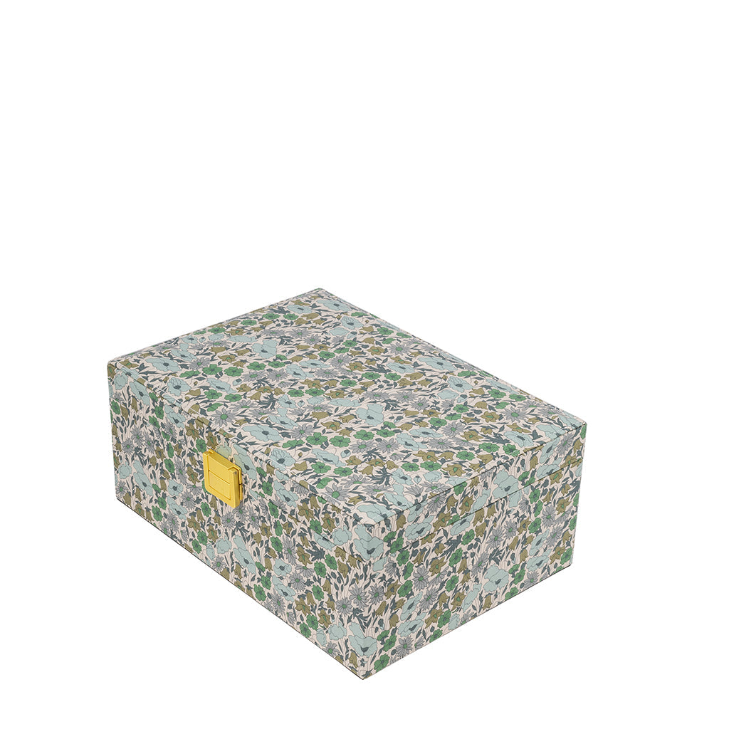 Bon Dep smykkeskrin i Liberty print Poppy og Daisy teal
