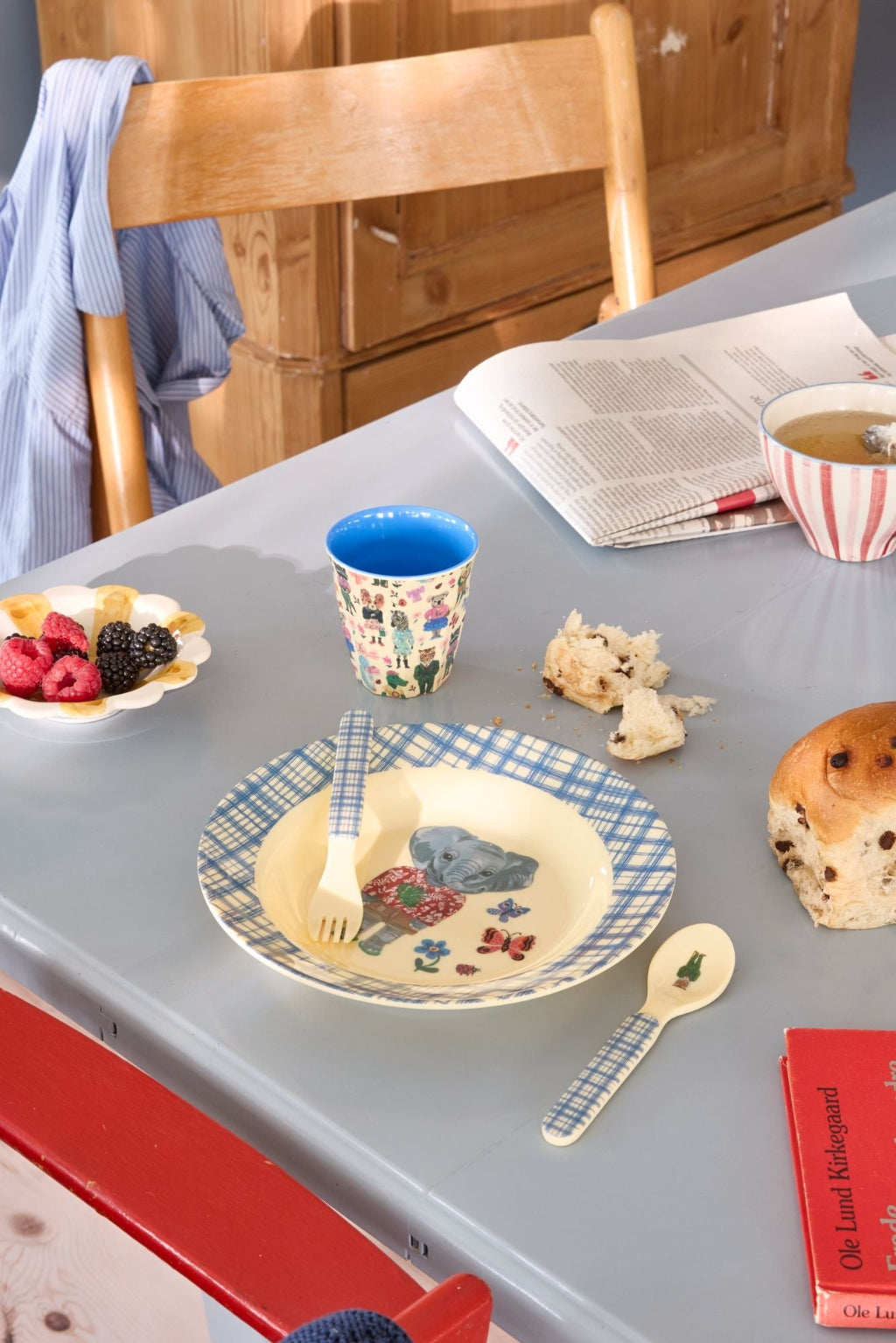 Rice Børneskål i melamin, Blue - Nathalie Lété Print