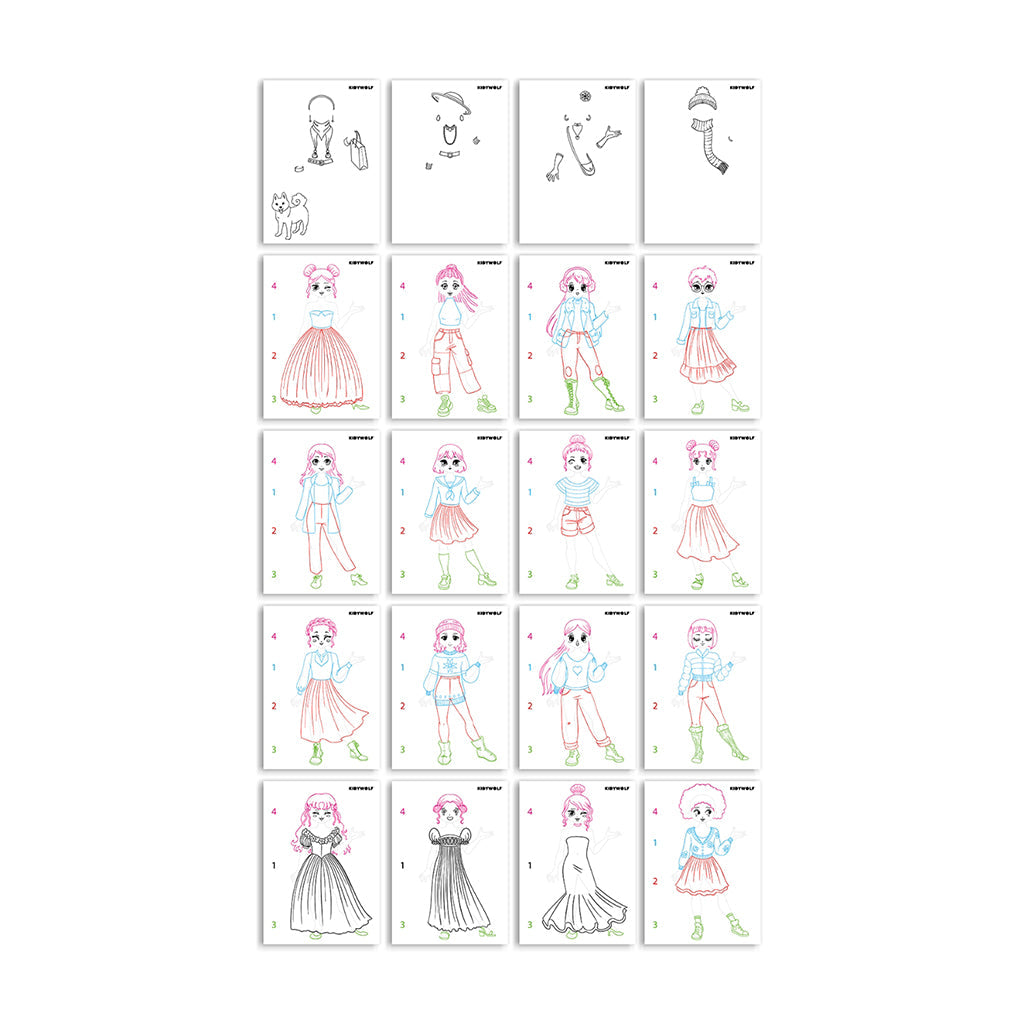 Kidydraw Pro, tegnetavle med lys, Fashion